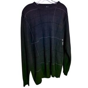 Dockers Deep Dark Green Sweater Large Tall Pullover Plaid windowpane knit